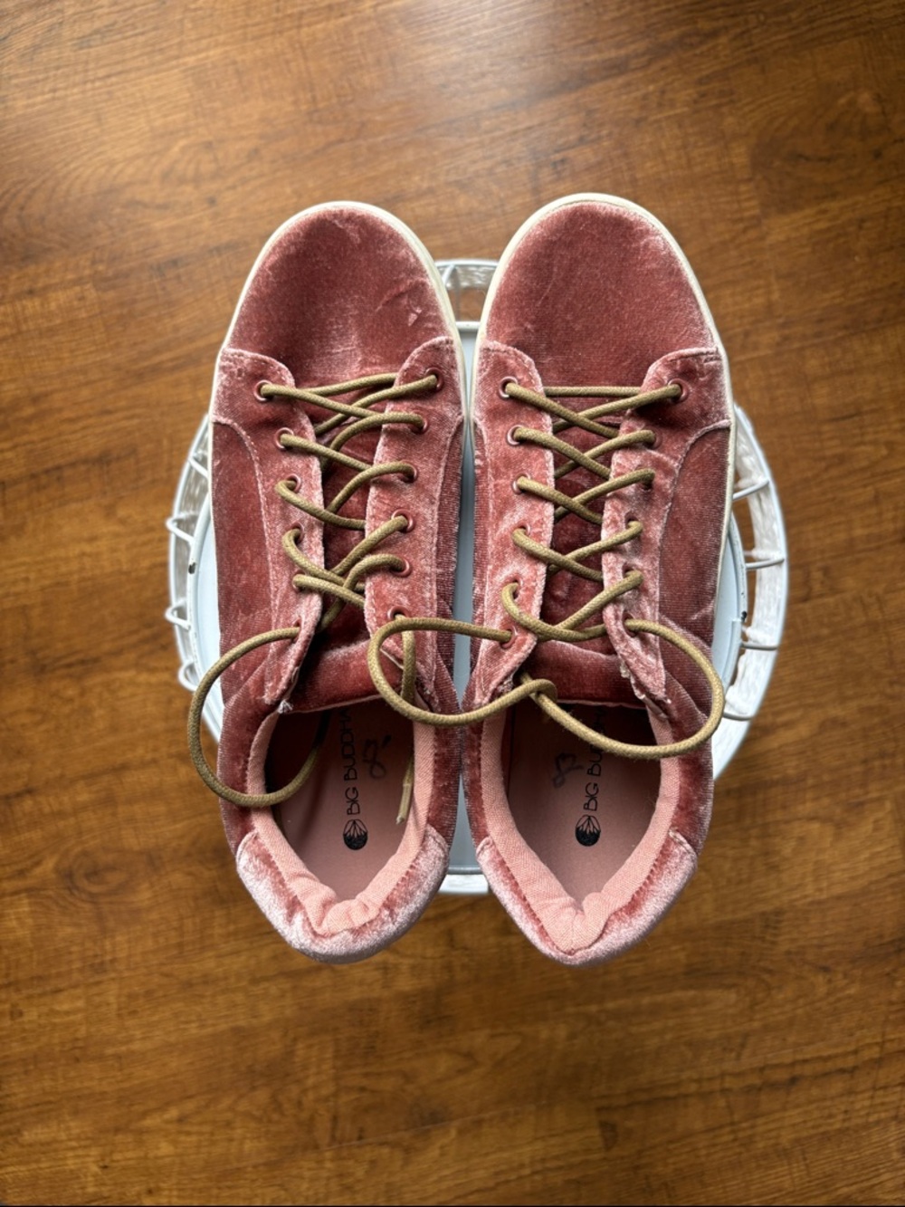 Big Buddha | Blush Velvet Platform Sneaker